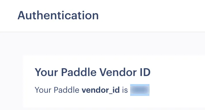 Screenshot showing Vendor ID