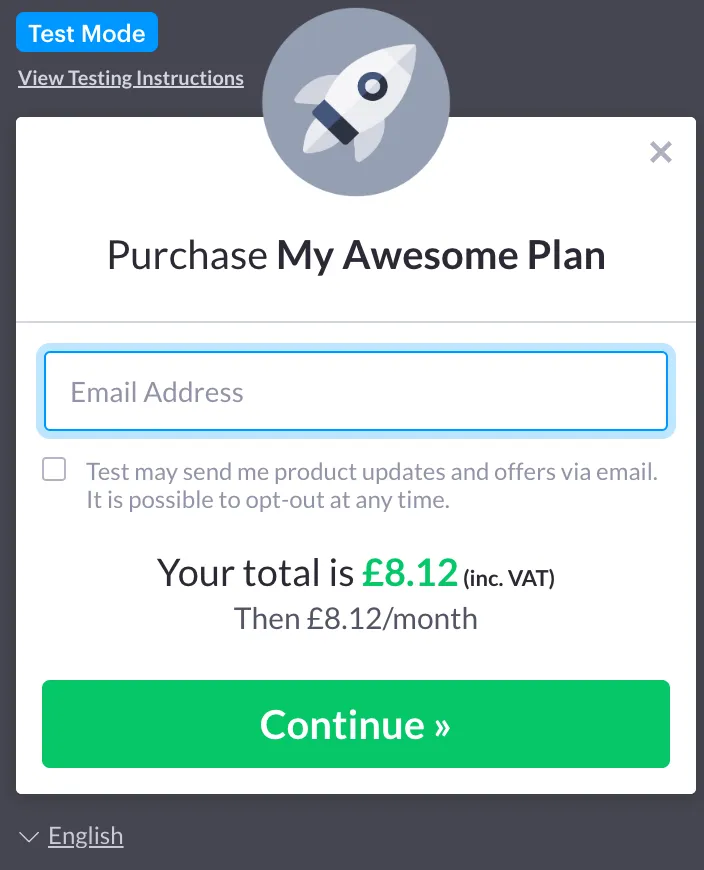 Paddle overlay checkout example