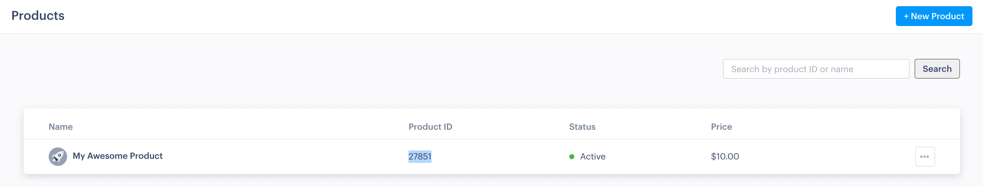 Screenshot showing Product ID