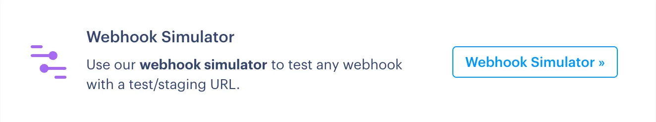 Screenshot showing the Webhook Simulator section