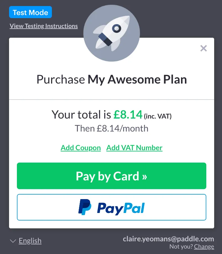 Select Pay by Card option