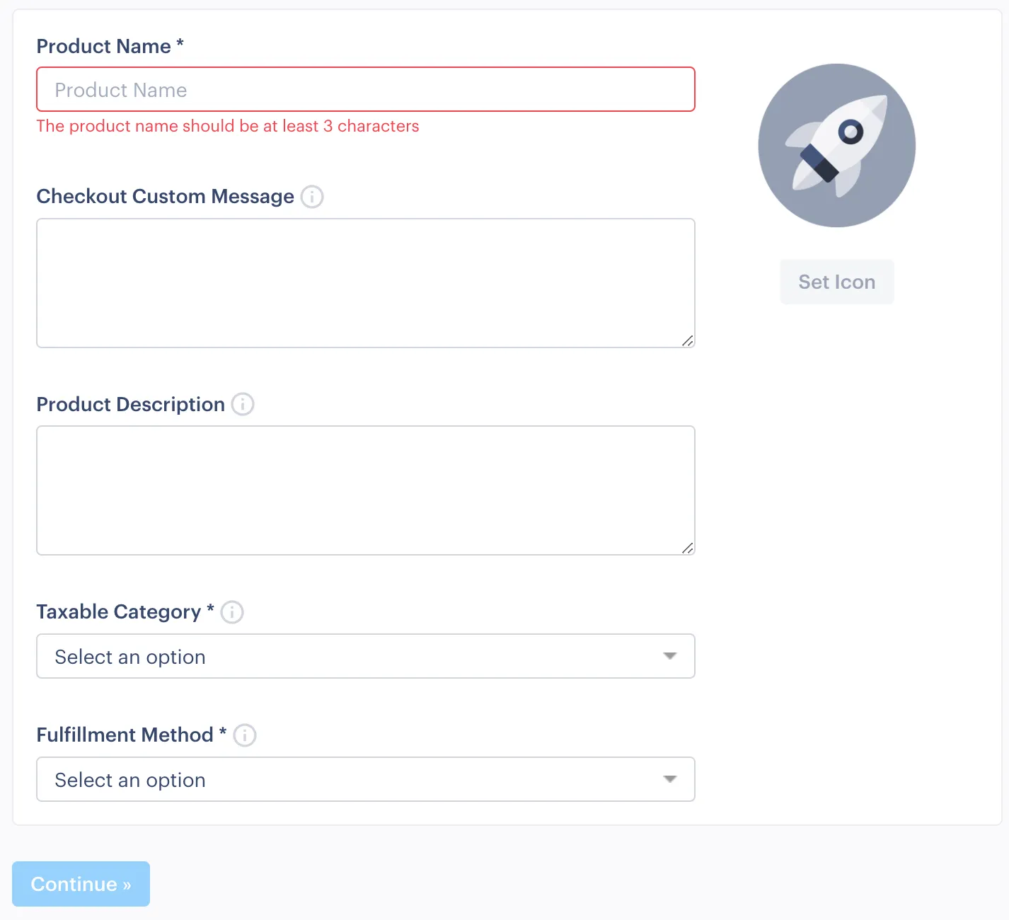 Screenshot showing the new product detail fields